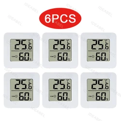 4pcs Mini Indoor/Outdoor Digital LCD Thermometer Hygrometer Set for Temperature and Humidity Monitoring (6PCS Type 2)