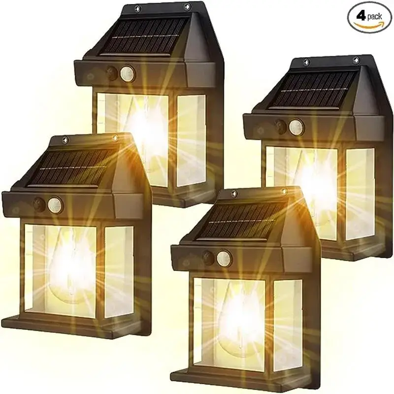 

Outdoor Solar Wall Lamp Waterproof Tungsten Filament Lamp Induction Lamp Household Light Garden Wall Light