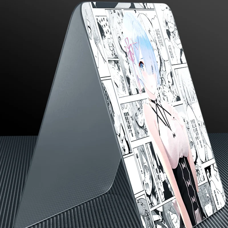 アニメパターンの太陽光発電ガラスのマウスパッド、ホームゲームデスク