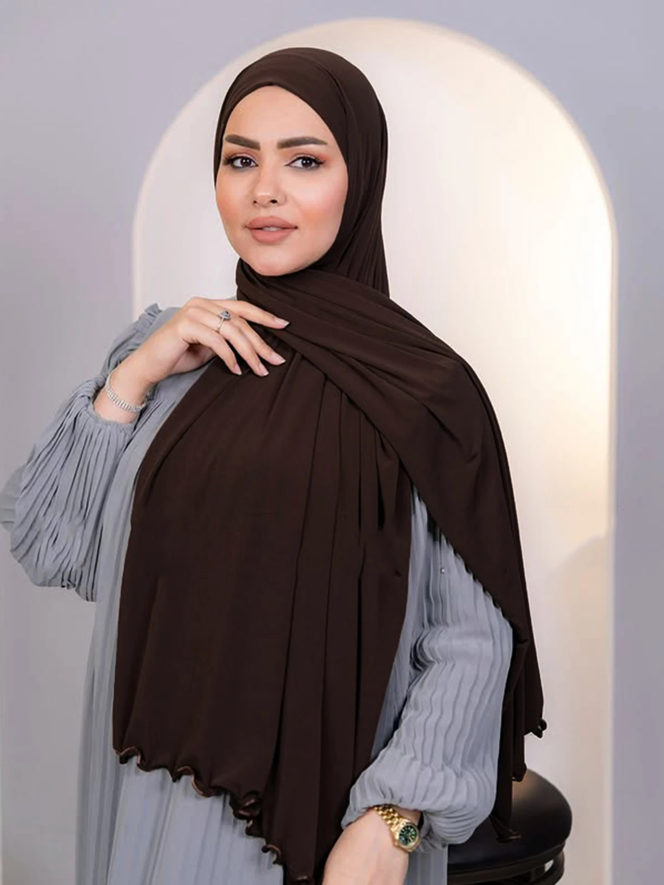Stylish Black Muslim Hijab S103d1eb847864188a46eaae8054551e33