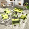 Resin Patio Furniture Set,No Rust Modular Outdoor Sectional Sofa Set, All Weather Patio Conversation Set, for Backyard 1