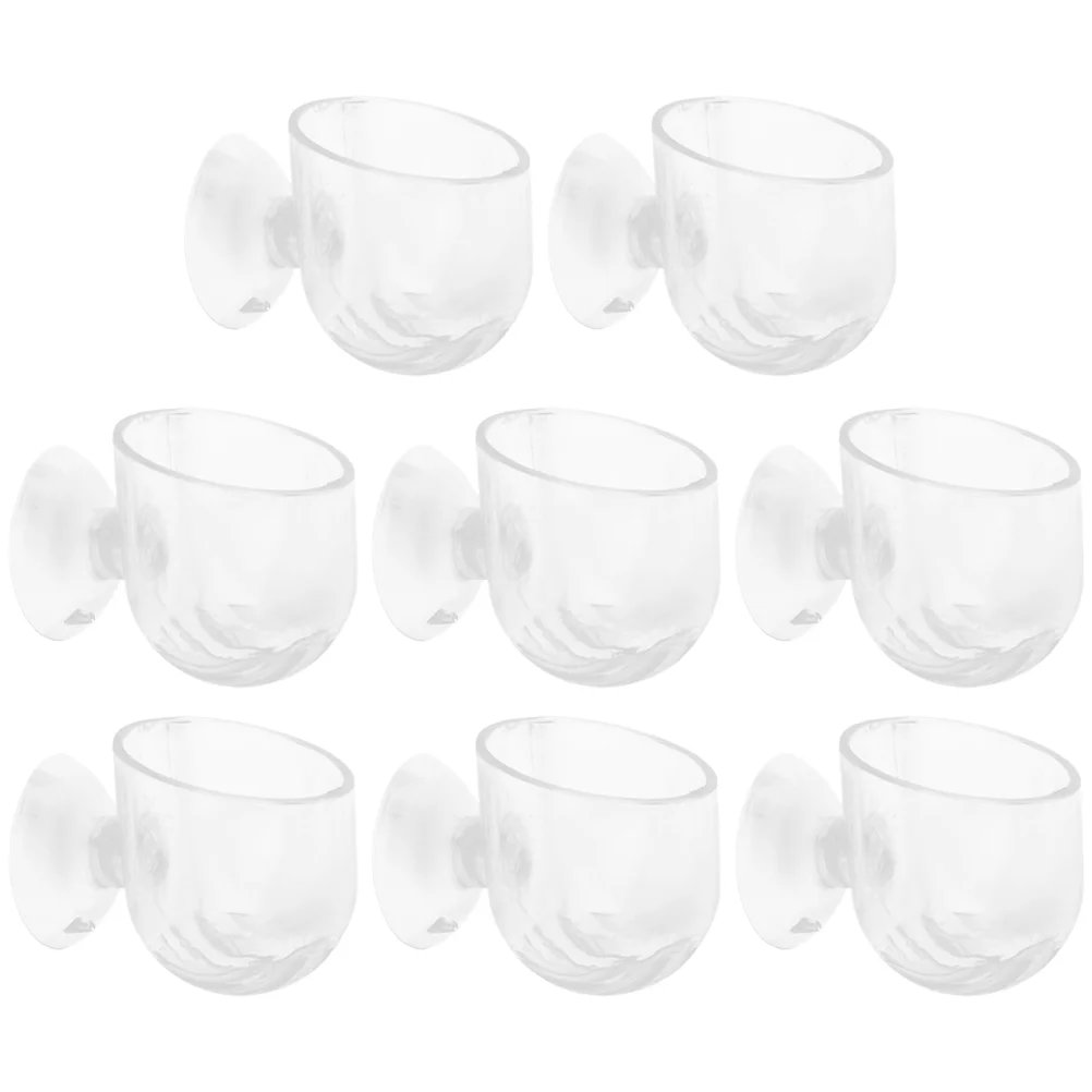 Fish tank ornaments 8 Pcs aquarium plant holder hydroponic flower pot fish food feeding cups tank flowerpots aquatic