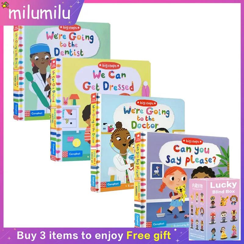 

MiluMilu 4pcs Big Steps We're Going To The Doctor Buku Original English Books