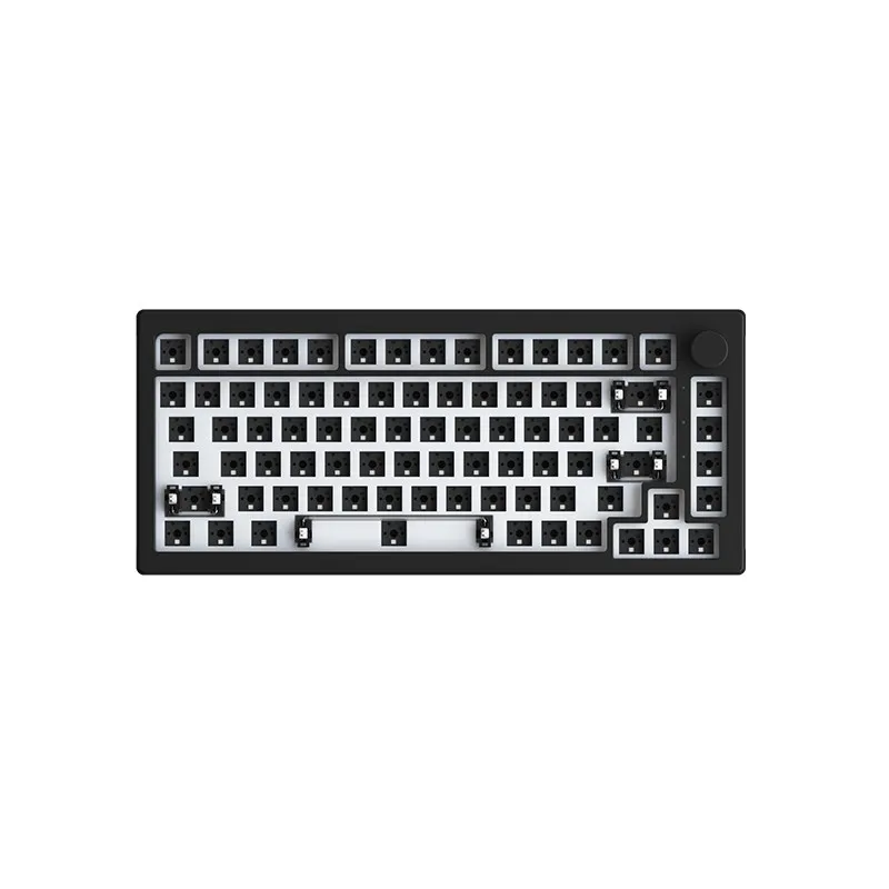 AKKO-Kit de Barebone 5075S con mando, Teclado mecánico personalizado para juegos, retroiluminado RGB, LED lateral 75%, diseño con cable de 5 pines, Hotswap