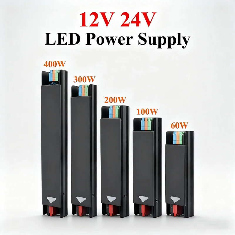 แหล่งจ่ายไฟ 12V 24V AC 220V เป็น DC 12V 24V กำลังไฟ 60W 100W 200W 300W 400W หม้อแปลงไฟ 220V เป็น 12V 24V สำหรับไฟ LED Strip 1