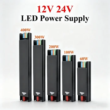 แหล่งจ่ายไฟ 12V 24V AC 220V เป็น DC 12V 24V กำลังไฟ 60W 100W 200W 300W 400W หม้อแปลงไฟ 220V เป็น 12V 24V สำหรับไฟ LED Strip 1