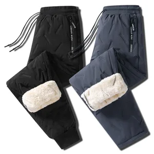 Зимние Утепленные флисовые брюки с карманами на молнии, черные, серые теплые мужские водонепроницаемые термобрюки 7XL