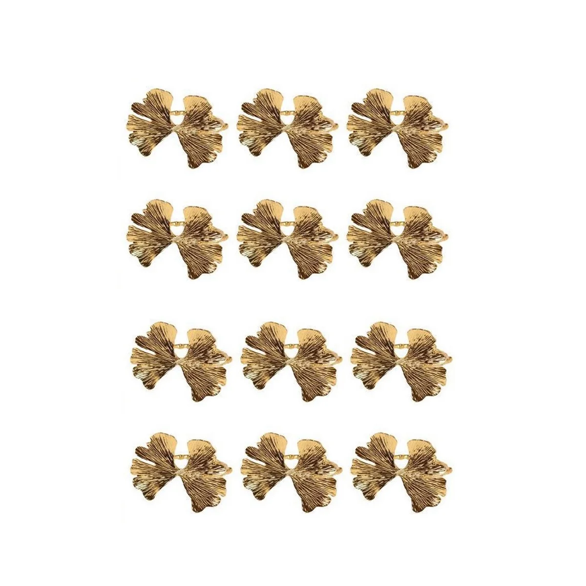 

12 шт., кольцо для салфеток в виде листьев гинкго