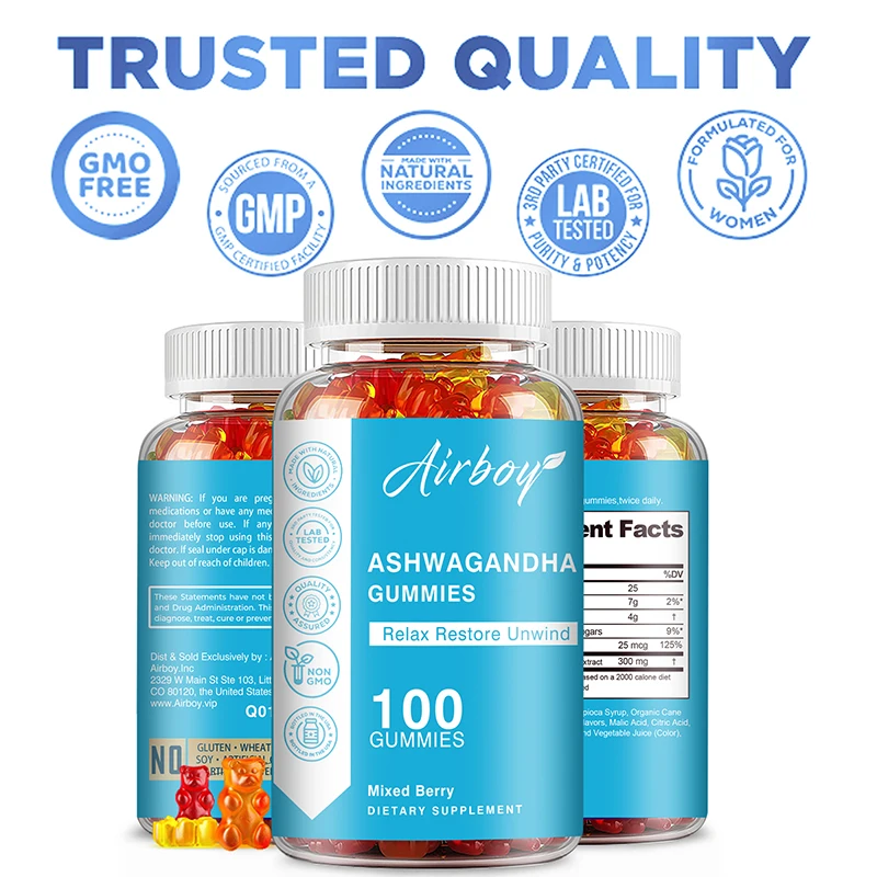 Ashwagandha Gummies Improve Sleep Balance Mood Relieve Stress Enhance Cognitive Ability Immune Support