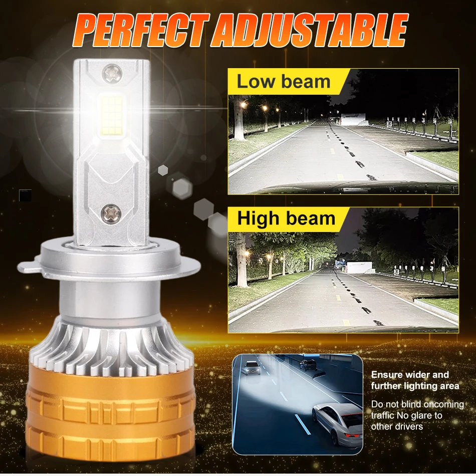 HLXG H4 H7 LED 캔버스 30000LM 300W CSP 자동차 헤드라이트 H1 H11 자동차 전구 9005 9006 HB3 HB4 9012 HIR2 6000K 자동차 안개등 12V 24V