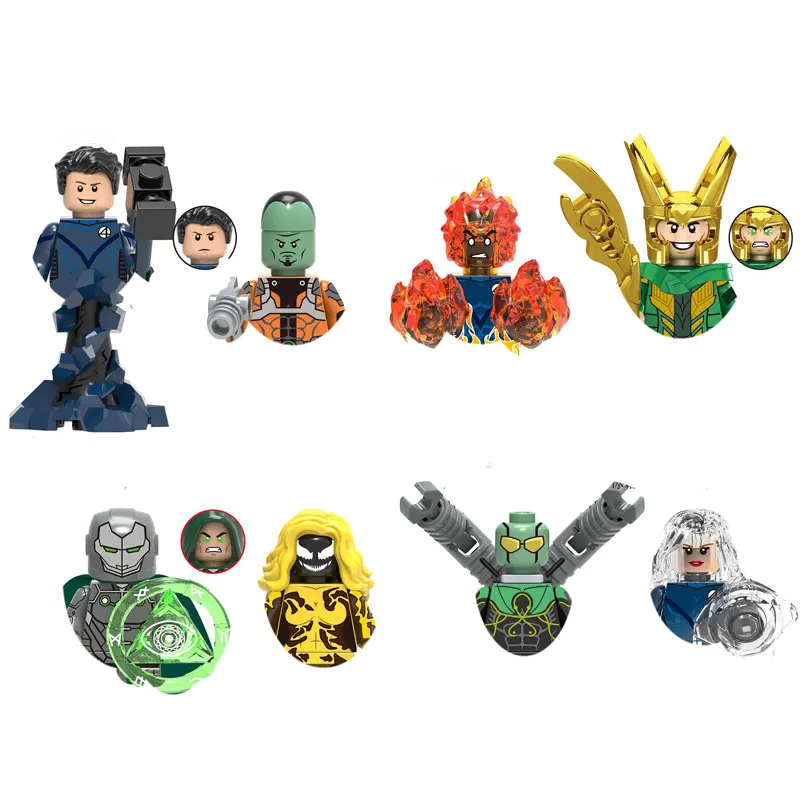 Nuovo Giocattolo X0271 Loki Doctor Doom Human Torch Heroes Building Blocks Figure Set Giocattoli Di Natale Per Regali Per Bambini