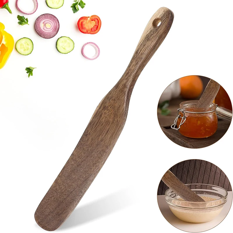 thumbnail image 2 of Spurtle Spatula Worgeous 2pcs Wood Sourdough Spurtles Wood Spurtles Spatula Stir Stick Sourdough Mixer Tool Sourdough Spreader Kitchen Utensil For Cooking Bench Scraper 2 of 10