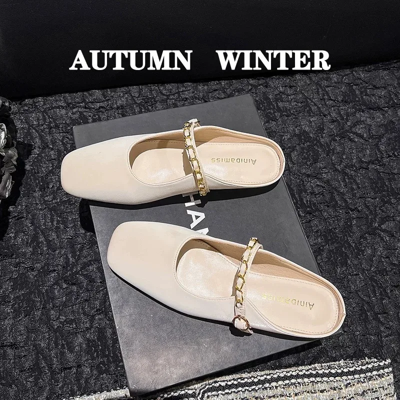 2025 Single shoes Thick Heel Shoes Elegant Classic Retro Square Toe Comfortable Soft Shallow Cut Low Heel Women's Shoes 4