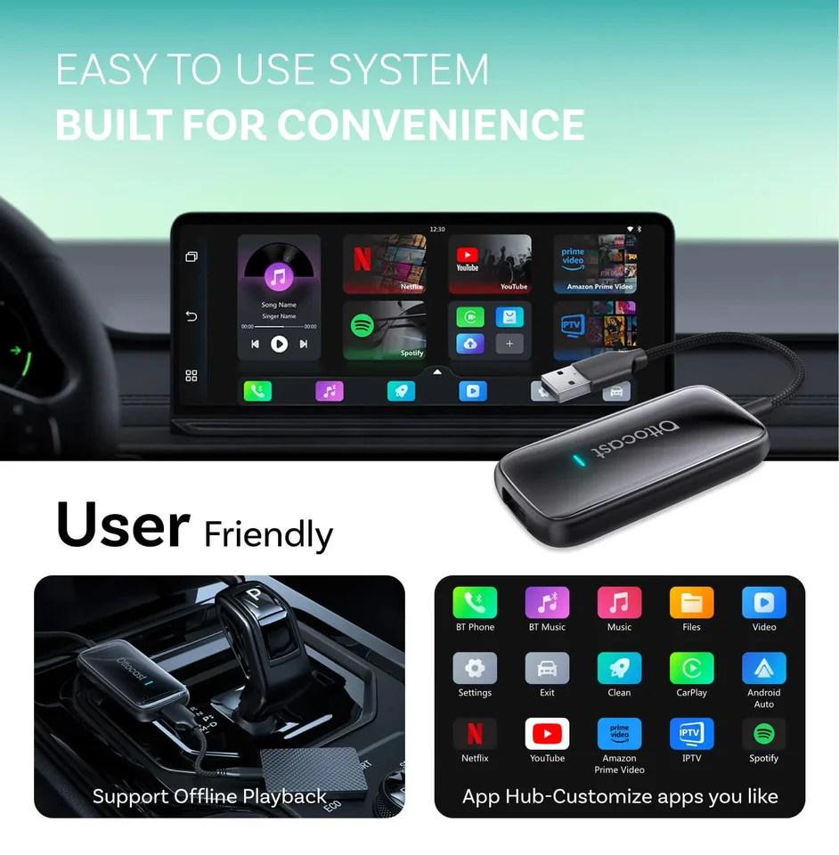 オットキャスト Play Video Ultra AI Box CarPlay OTTOCAST Play2Video Ultra AI Box Wireless CarPlay Android Auto