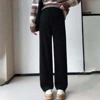 Spring Autumn Fashion Maternity Straight Pants Wide Leg Loose Across High Waist Trousers Clothes for Pregnant Women Pregnancy 2