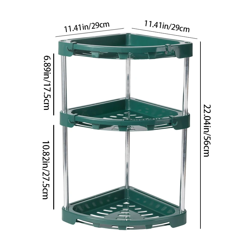 1Pcs Kitchen Rack, Countertop Corner Spice Rack, Triangular Storage Rack, Corner Multi-Layer Storage Knife Holder, Bathroom Drain Storage Rack, Seasoning Supplies Storage 6