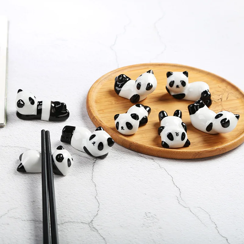 ceramic chopsticks holder 1PC Cute Cartoon Panda Ceramic Chopsticks Holder Chopstick Holder Stand Practical Fashion Chinese Kitchen Tableware Utensil