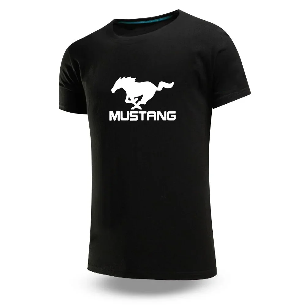 

Mustang Printed Men's T-shirts Workout Sports Running T-shirt Short Sleeve Quick Dry Tshirt Fitness Exercise Gym Clothing