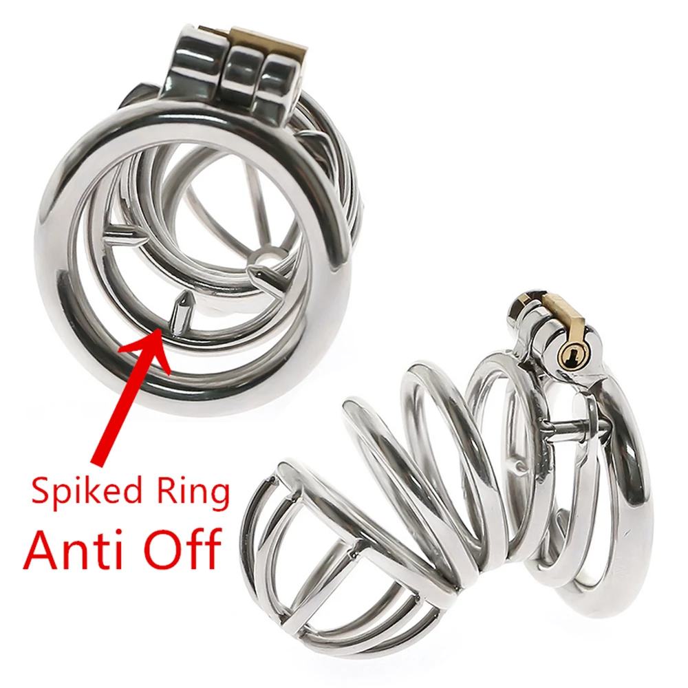 Penis Chastity Cage Chastity Lock Sex Toy Chastity Cage Accessory Penis Cock Ring Male Female Sex Toy Penis Enlargement Sex Toy Small Upgrade Big Penis Lock Male Stainless Steel Metal Cock Cage Chastity Anti Off Spiked Ring Erotic Bondage Husband Loyalty