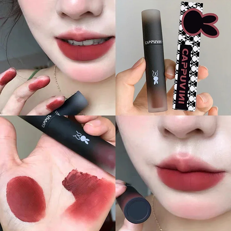 thumbnail image 1 of Retro Red Brown Tone Lipstick Mousse Matte Lip Mud Velvet Lip Glaze Non-Stick Cup Lipgloss Makeup Lip Tint Beauty Cosmetic, 1 of 5