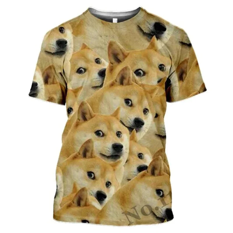 Funny Doge T-Shirts Fashion 3D meme Dog Graphic T Shirt for Men