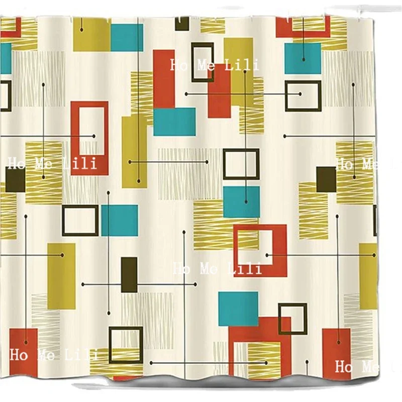 

Геометрическая шикарная линейная душевая занавеска с крючками среднего века современная домашняя Полиэстеровая ткань декор для ванной комнаты