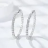 WUIHA 925 Sterling Silver Real GRA Moissanite Diamonds Wedding Engagement 30 MM Hoops Earrings Anniversary Gift Fine Jewelry 3