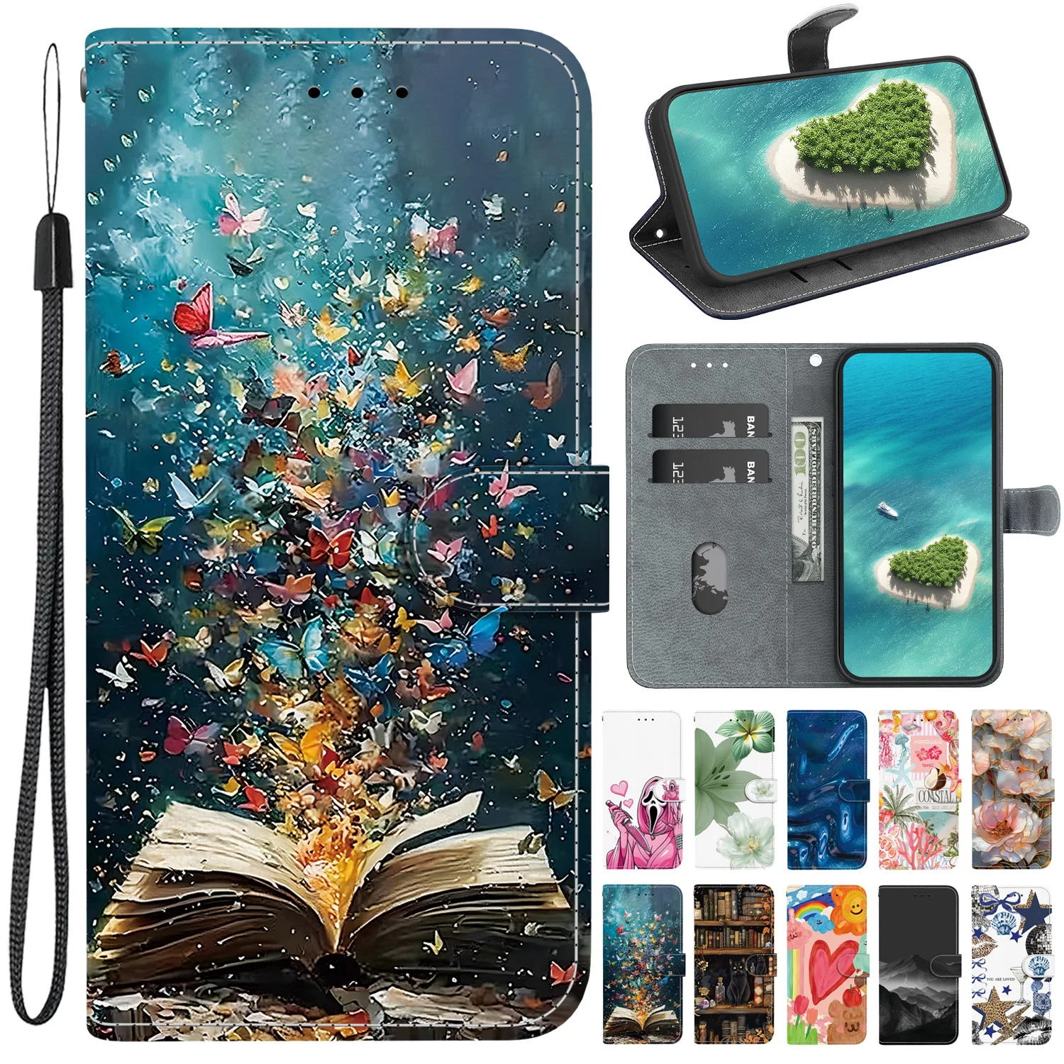 Leather Wallet Phone Case with Card Slots