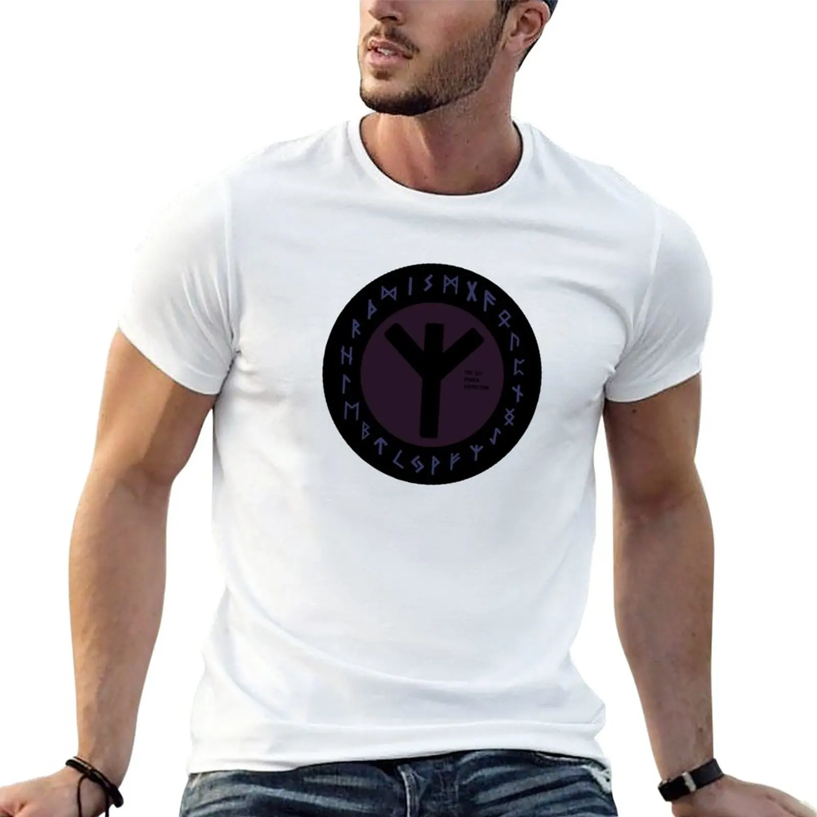 

New Purple Elhaz Futhark Rune Symbol T-Shirt new edition t shirt sweat shirts custom t shirts summer top oversized t shirt men