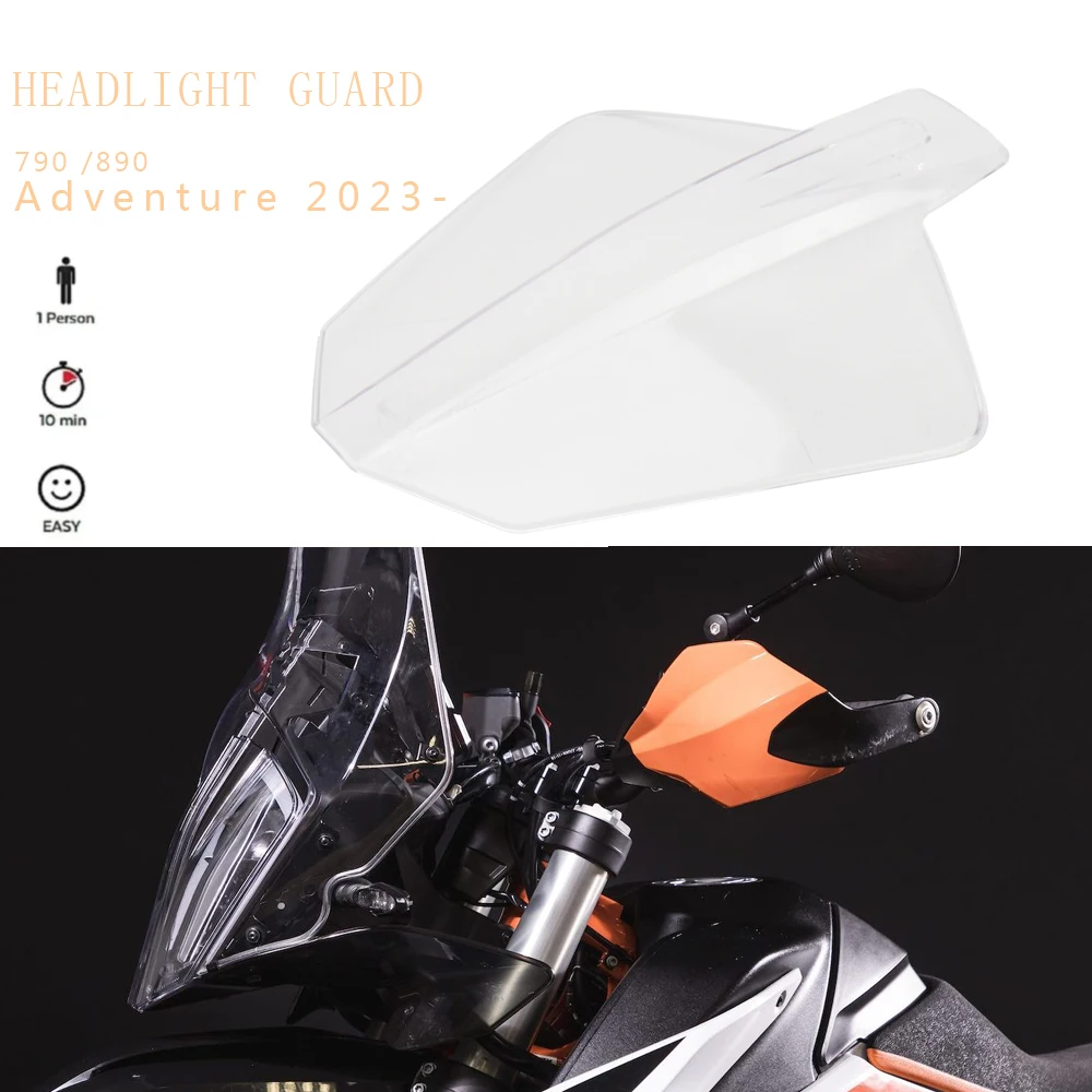 

Motorcycle Accessories Headlight Protector Light Cover Protective Guard Acrylic 2023 2024 For 790 Adventure ADV 890 ADVENTURE