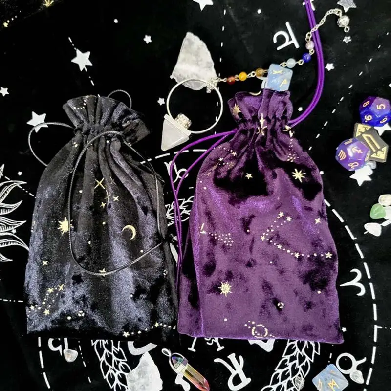 1PC Velvet Drawstring Bag Thick and Reusable Dices Bag Jewelry Bag Pouch for Tarot Rune Bag Playing Cards Coins Cosmetics Cards
