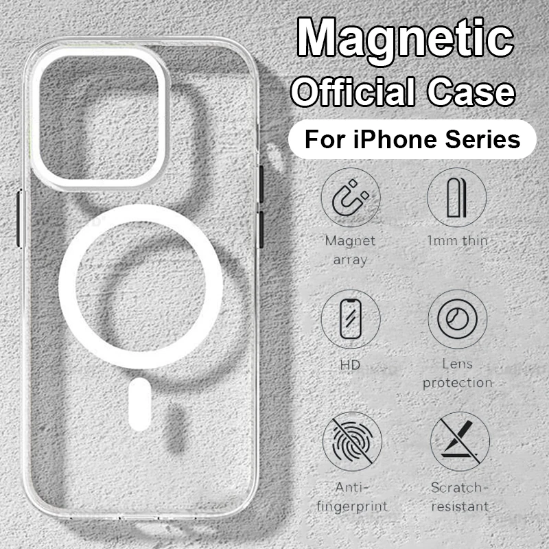 Iphone14 Custodia Di Ricarica Wireless Magnetica Originale Per Magsafe Per Iphone 14 13 12 11 Pro Max Mini X Xs Xr 7 8 Plus Se 2020 Cover