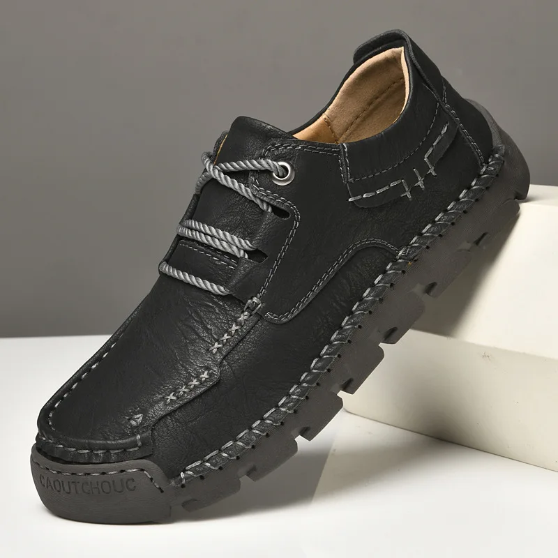 Men's Genuine Leather Casual Shoes Comfortable Breathable Business Shoe Sneakers Driving Shoes Men Loafers Moccasins Plus Size48