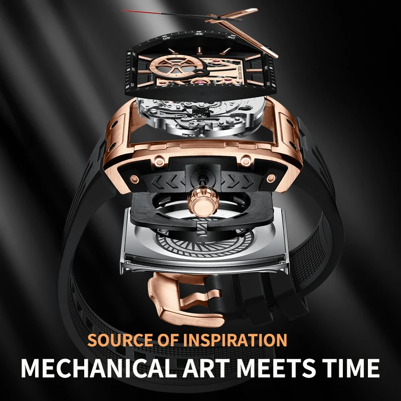 LIGE Business Watch Men MIYOTA8250 Movement Sapphire Glass Men's Mechanical Wristwatch Automatic Watch Men Montre Homme