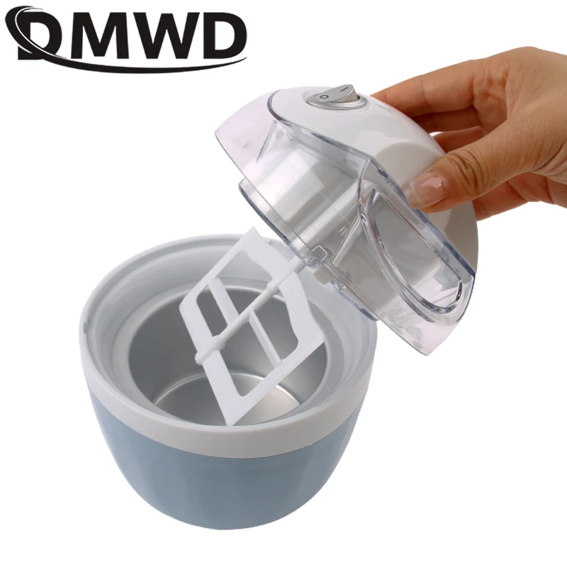 DMWD MINI Automatic DIY Ice Cream Maker Milkshake Icecream Machine Cool Fruit Dessert Sorbet Freezer Milkshake Blender 500ml