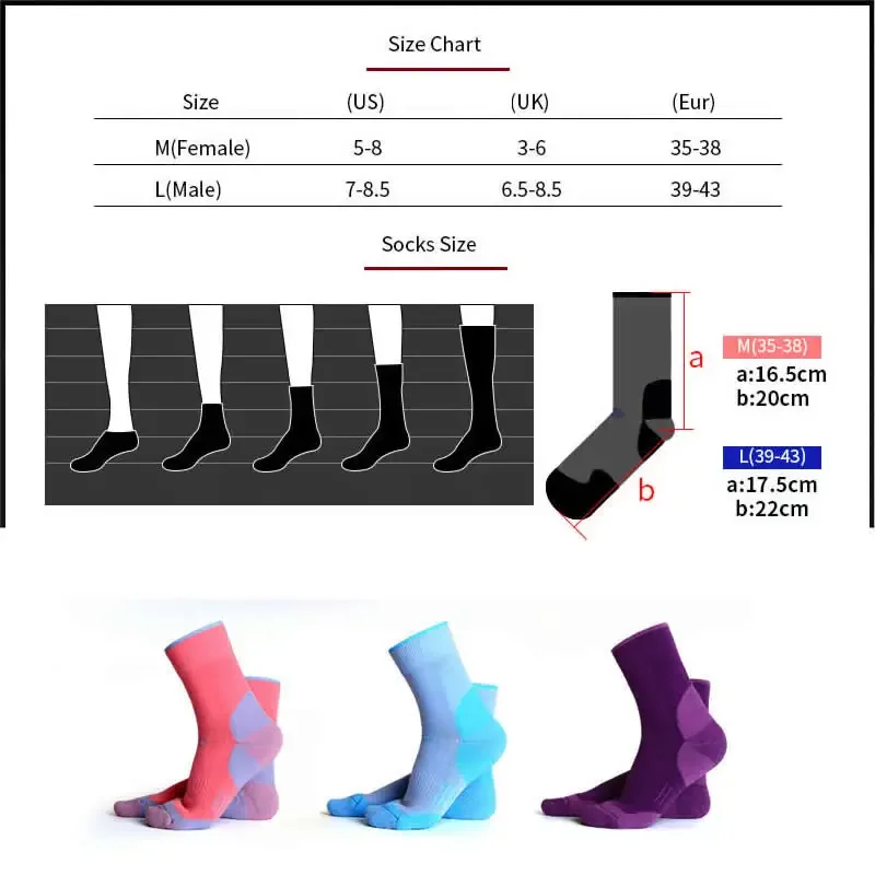 2 Pairs Ski Socks Men Women Thickened Thermal Merino Wool Winter Outdoor Snow Sports Cycling Mountaineering Hiking Socks