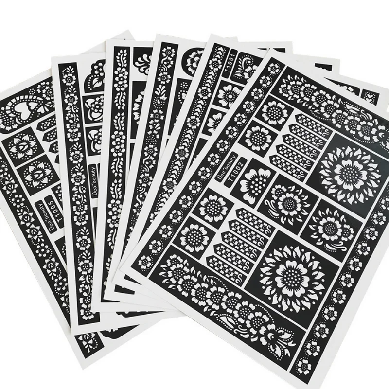1pc new KD22 Tattoo Template hands/feet henna tattoo stencils for airbrushing professional mehndi new Body Painting Kit supplies henna tattoo stencils