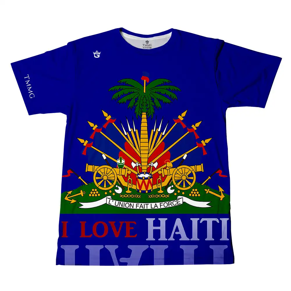 Haiti National Emblem T-shirt Quick Drying Breathable Casual Top_voghion.com