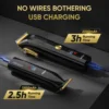 Sejoy Professional Electric Hair Clippers Kits 2 Gears Speeds LCD Rechargeable Hair Trimmers for Men Cordless Hair Cut Machine 4