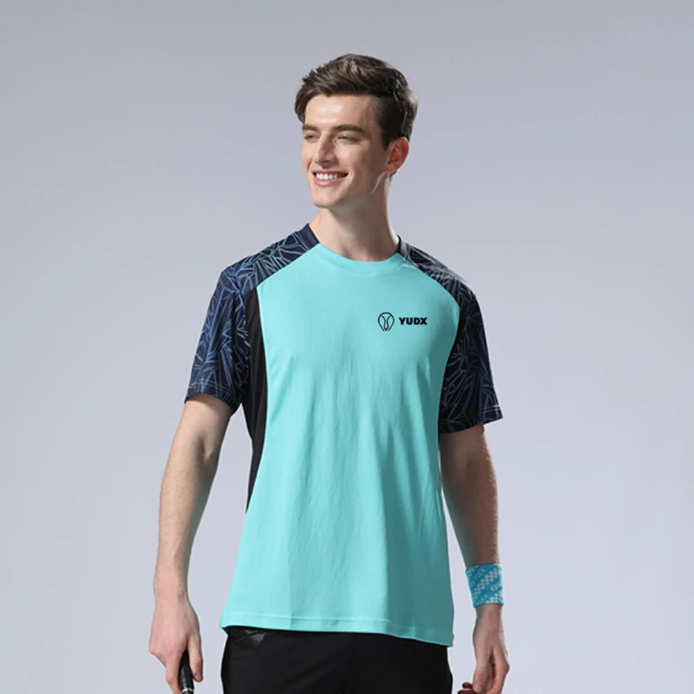 

Yudx Badminton Men's Tennis T-Shirt Base Contrasting Color Quick Drying Top Top Harajuku Loose Clothing Men's Fitness Run Sport