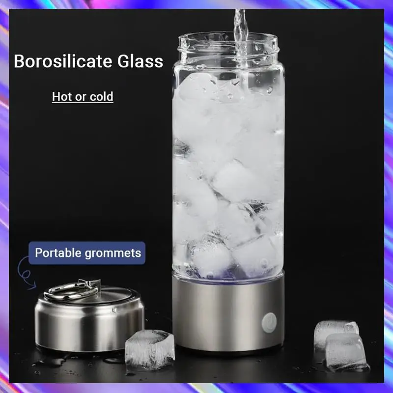 Advanced Hydrogen Water Bottle , Portable Rechargeable Water Ionizer Machine With SPE Technology, For Home,Office&Travel Silver
