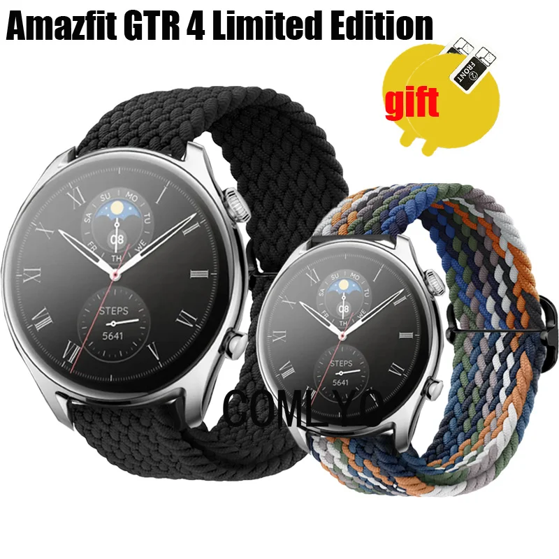 Per Amazfit Gtr 4 Limited Edition Cinturino Cinturino In Nylon Cintura Regolabile Morbido Cinturino Traspirante Smart Watch Pellicola Proteggi Schermo