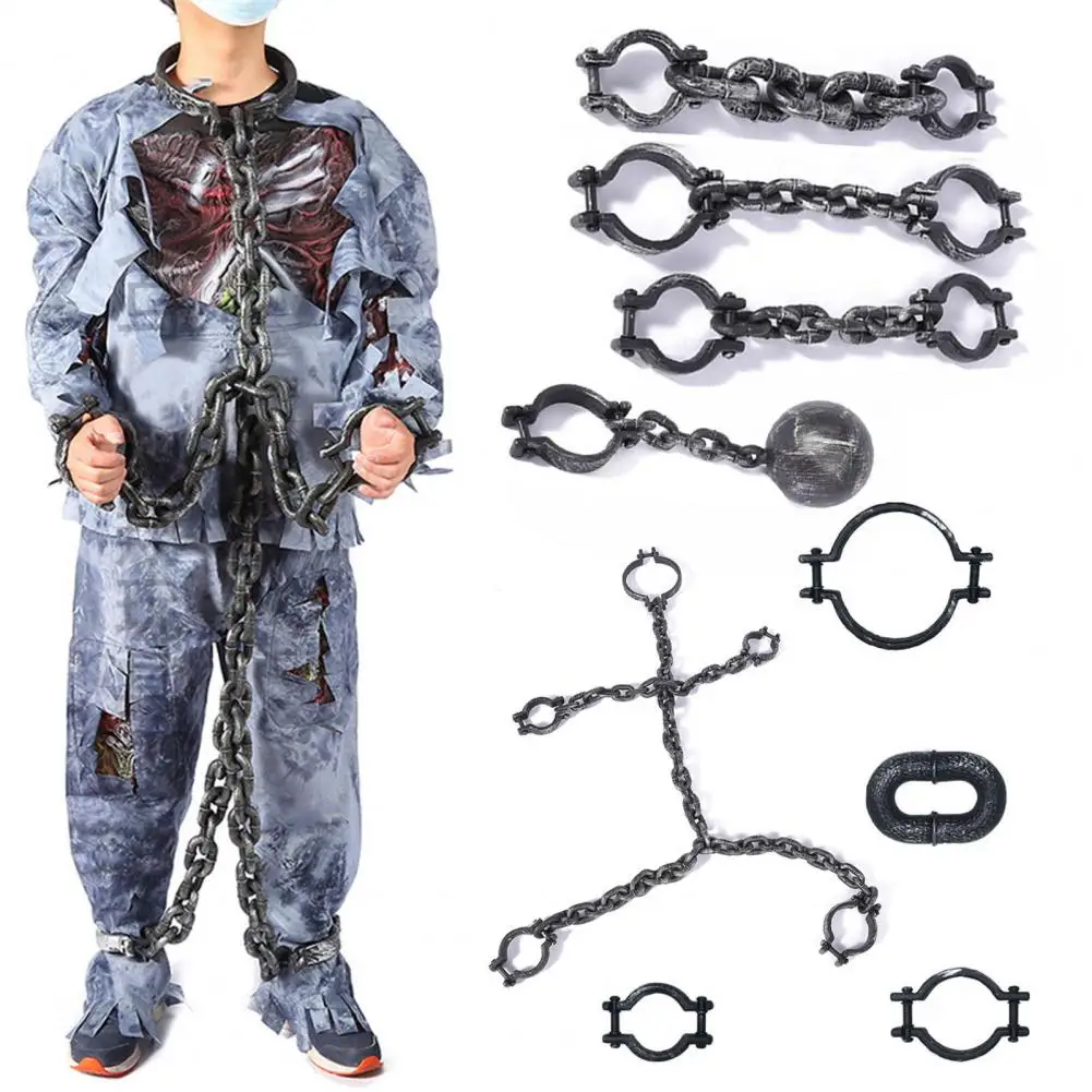 Cosplay Chain Accessories Prisoner Costume Accessories Halloween Prisoner Costume Chain Props Plastic Death Chain for Masquerade