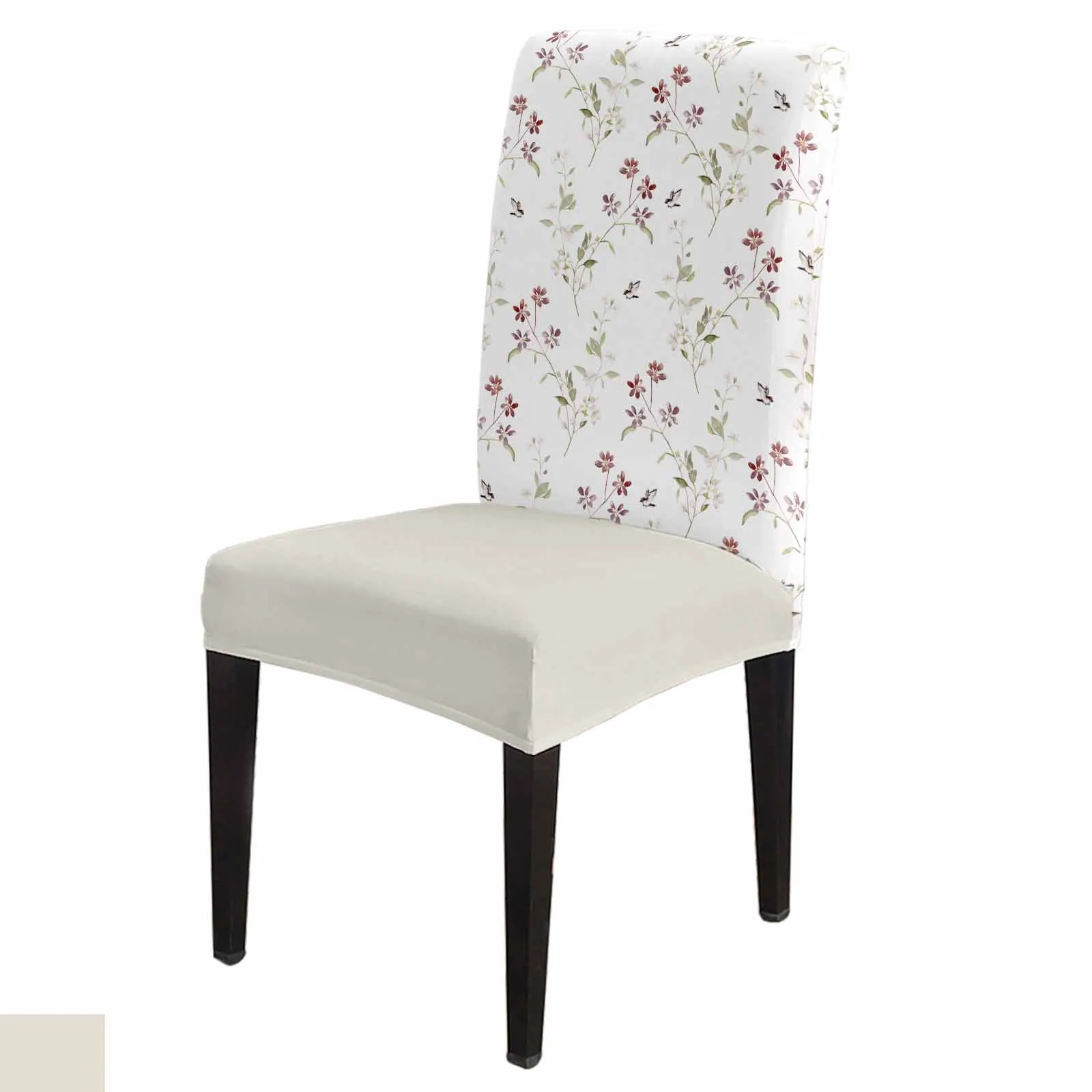 

Flowers Leaves Animals Birds Dining Chair Covers Spandex Stretch Seat Cover for Wedding Kitchen Banquet Party Seat Case