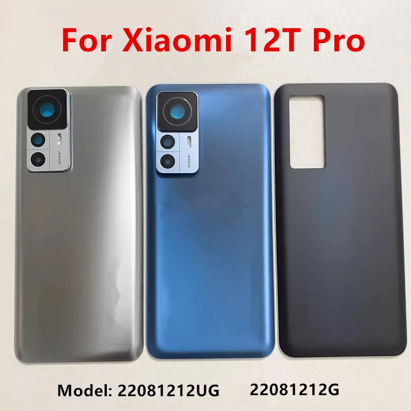 

Корпус 12tpro для Xiaomi 12T Pro 6,67 дюйма, стеклянная крышка аккумуляторной батареи Mi, задняя крышка + объектив камеры 22081212UG 22081212UG