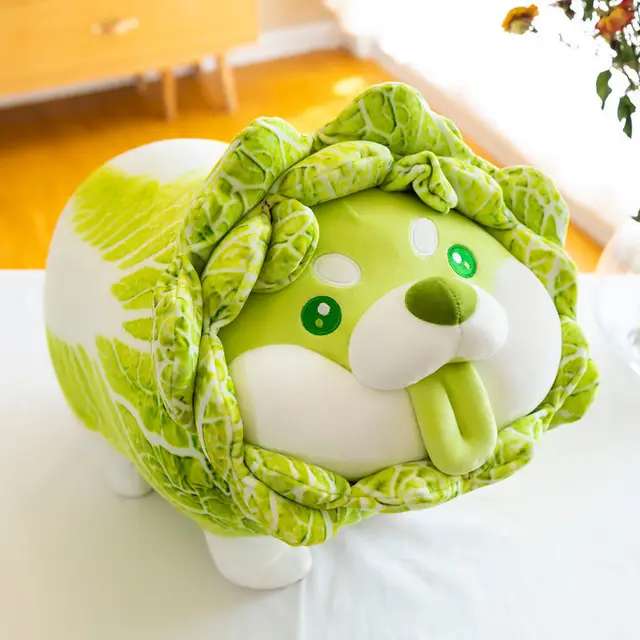 Cabbage Shiba Inu Dog Cute Vegetable Fairy Anime Plush Toy Fluffy Stuffed Plant Soft Doll Kawaii Pillow Baby Kids Toys Gift New