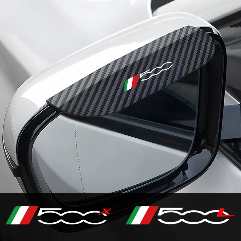Specchietto Retrovisore Per Auto Parapioggia Sopracciglio In Fibra Di Carbonio Visiera Impermeabile Per Fiat 500 500E 500L 500C 500S 500X Accessori