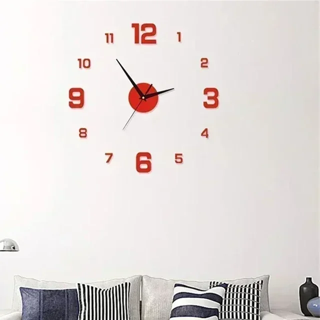 Wall clock 3D Luminous Wall Clock Frameless Acrylic DIY Digital Clock Wall Stickers Mute for Living Room Bedroom Office Decor
