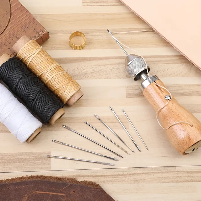 DIY Leather Sewing Awl Thread Kit Manual Sewing Machine Speedy Stitcher  Leather. Z4E6 