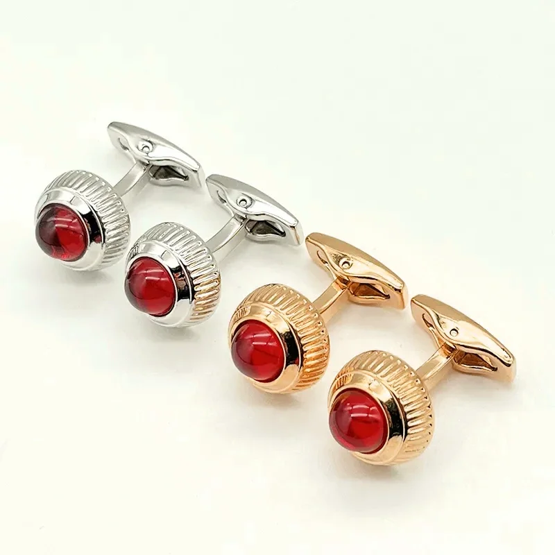 

Luxury High Quality CT Sports Car Head Red Cuff Links Detail Men Business Suit Shirts CuffLinks Classic Buttons Box Set